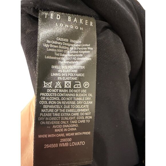 Ted Baker Lovato Sequin Top High Neck Brown Zipper Back Size 0, Pre-Owned EUC - Picture 7 of 9